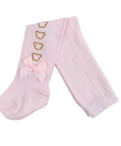 Little A Baby Girl Pink Diamante Bear Tights Gladys