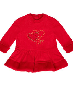 Little A Red Heart Fur Dress Harmony