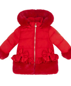Little A Red Fur Padded Jacket Honey