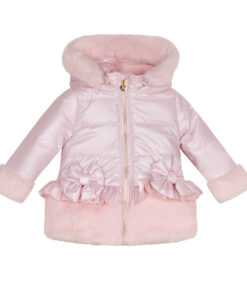 Little A Baby Girls Pink Fur Padded Jacket Honey