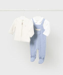 Mayoral Baby Boys Blue Knitted Babygrow Set 2615