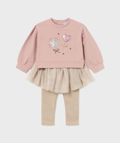 Mayoral Baby Girls Blush Pink Tutu Legging Set 2712