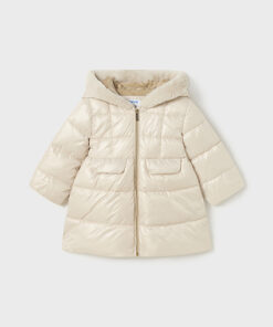 Mayoral Baby Girls Cream Padded Long Jacket 2483