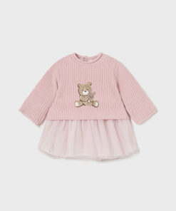 Mayoral Baby Girl Pink Knitted Tulle Dress 2811