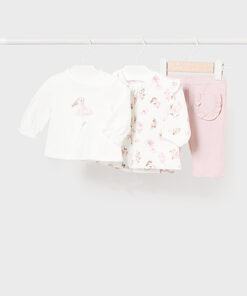 Mayoral Baby Girl Pink Printed Three Piece Tracksuit 2610