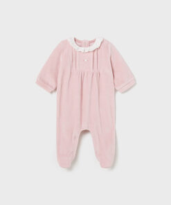 Mayoral Baby Pink Velour Bodysuit 2776