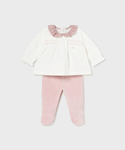 Mayoral Baby Girl Pink Velour Two Piece Set 2503