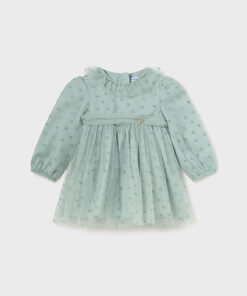 Mayoral Baby Girls Light Green Tulle Sparkle Dress 2907