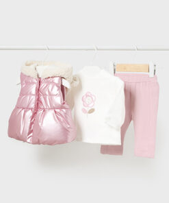 Mayoral Baby Girl Pink Tracksuit With Gilet 2614