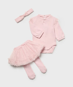 Mayoral Baby Girl Pink Tutu Skirt Set With Hairband 2814