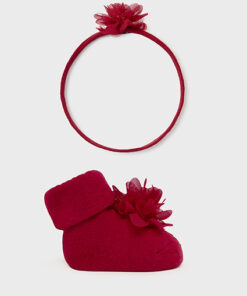 Mayoral Baby Girl Red Hairband and Socks Set 9763