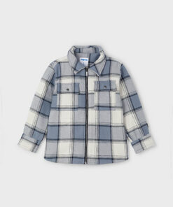 Mayoral Boys Cloud Checked Zipper Over Shirt Jacket 4462