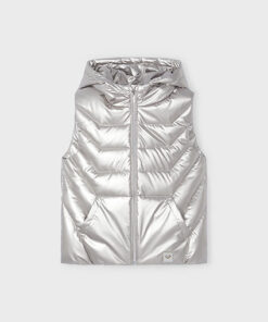 Mayoral girls light gold metallic gilet