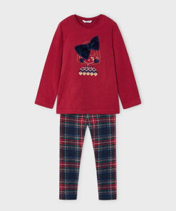 Mayoral Girls Red Tartan Legging Set