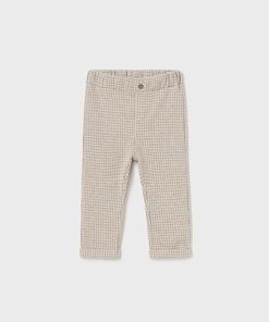 Mayoral Baby Boys Beige Jacquard Checked Trousers 2532