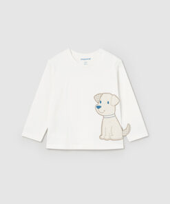 Mayoral Baby Boys Cream Dog T-Shirt 2043