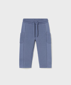 Mayoral Baby Boys Steel Blue Waffle Joggers 2540