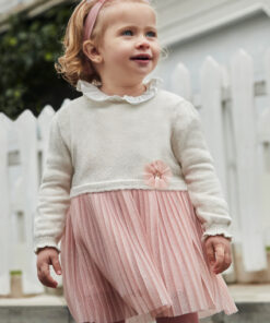 Mayoral Baby Girls Blush Pink Pleated Dress 2906