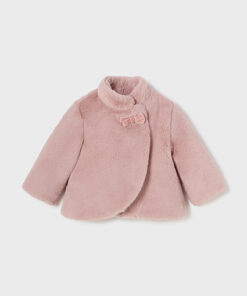 Mayoral Baby Girls Blush Pink Fur Coat 2477