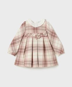 Mayoral Baby Girls Blush Pink Plaid Dress 2903