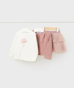 Mayoral Baby Girls Blush Pink Three Piece Skirt Set 2928