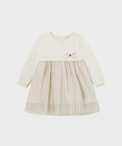 Mayoral Baby Girls Champagne Pleated Dress 2906