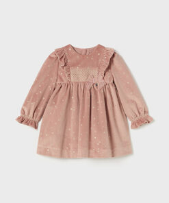 Mayoral Baby Girls Blush Pink Velvet Sparkle Dress 2904