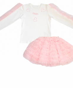 Daga Girls Pink Ruffle Tulle Skirt Set